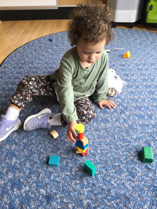 building with coloured blocks