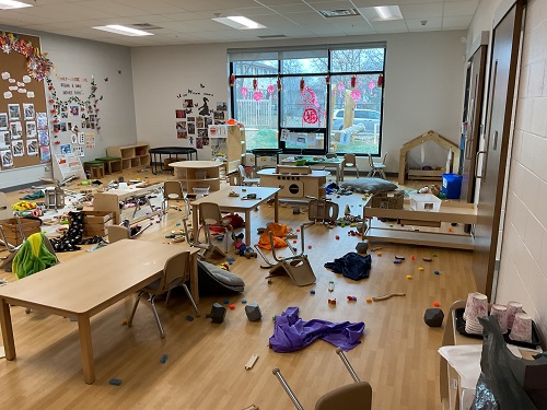 messy classroom