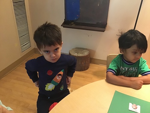 child showing angry face