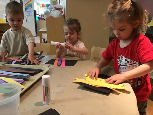 Children working on an art activity
