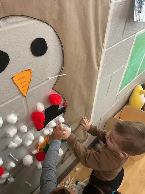 snowman cotton balls