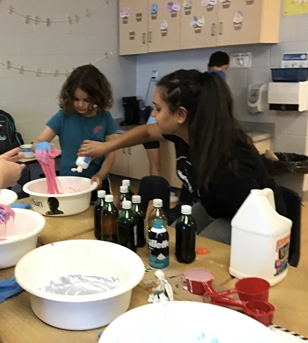 Child making slime