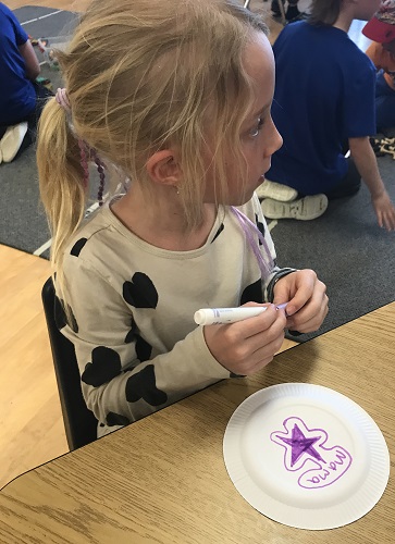 A child drawing on paper